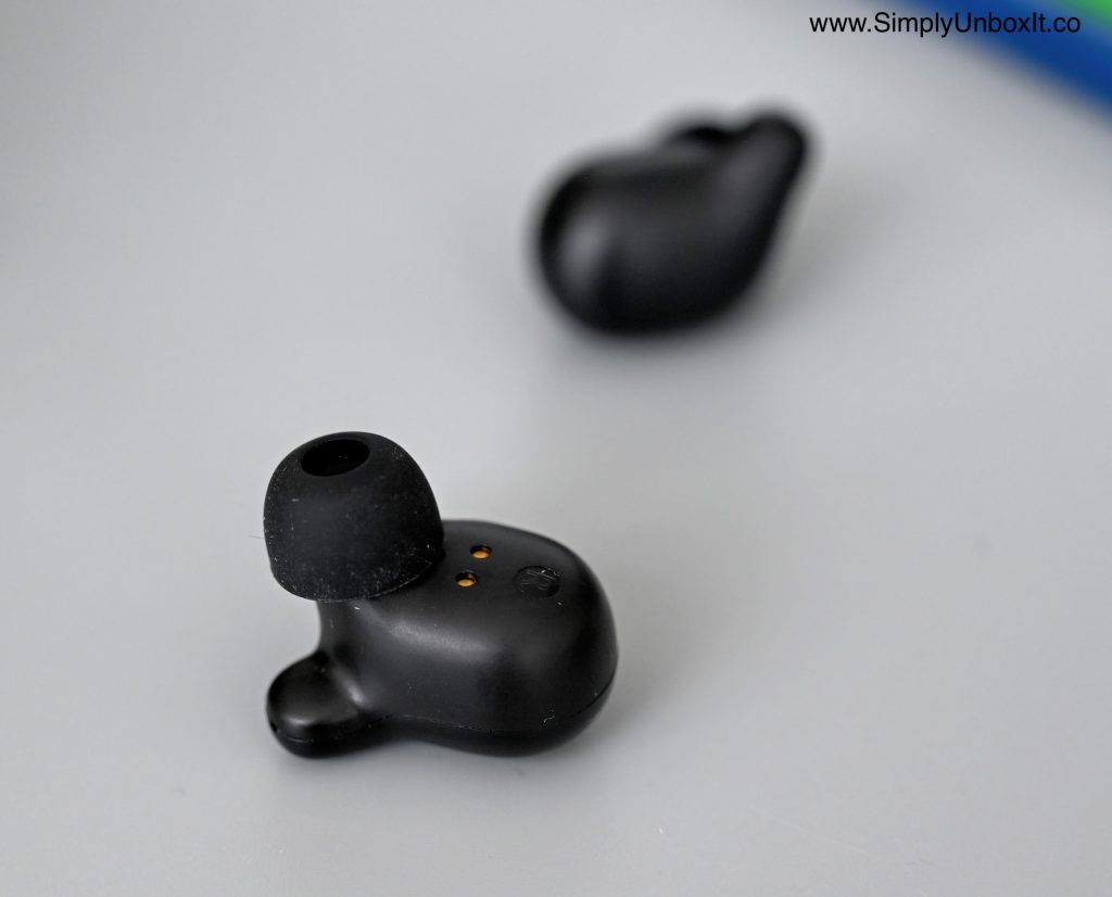 Haylou T15 earbuds closeup